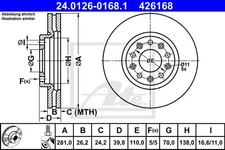 ATE BREMSSCHEIBEN Ø281MM + BREMSBELÄGE VORNE & HINTEN für JEEP Renegade FIAT 