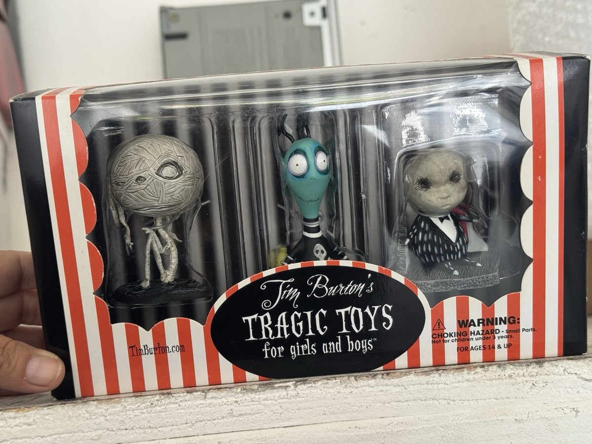 Tim Burtons Tragic Toys Mummy Boy Toxic Boy Penguin Boy Figure Set