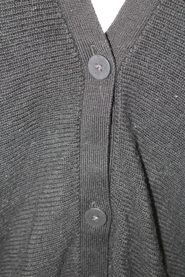 Cárdigan Suéter Lululemon Unisex Negro Cuello en V Manga Larga Mezcla Merino Talla 6 Foto 4 de 4