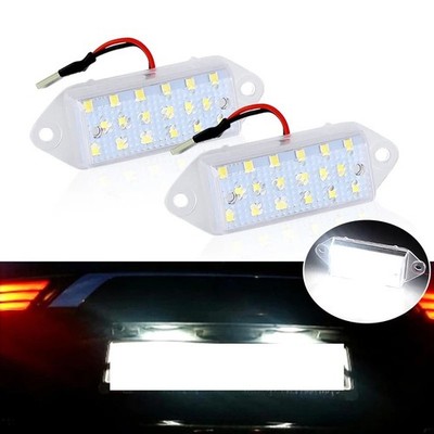 2x White 18-SMD LED License Plate Lights Lamp For Mitsubishi Lancer Evolution X