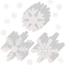 36 Pcs Large Foam Snowflake Craft 8 Inch White Winter Snowflake Bulletin Boar...