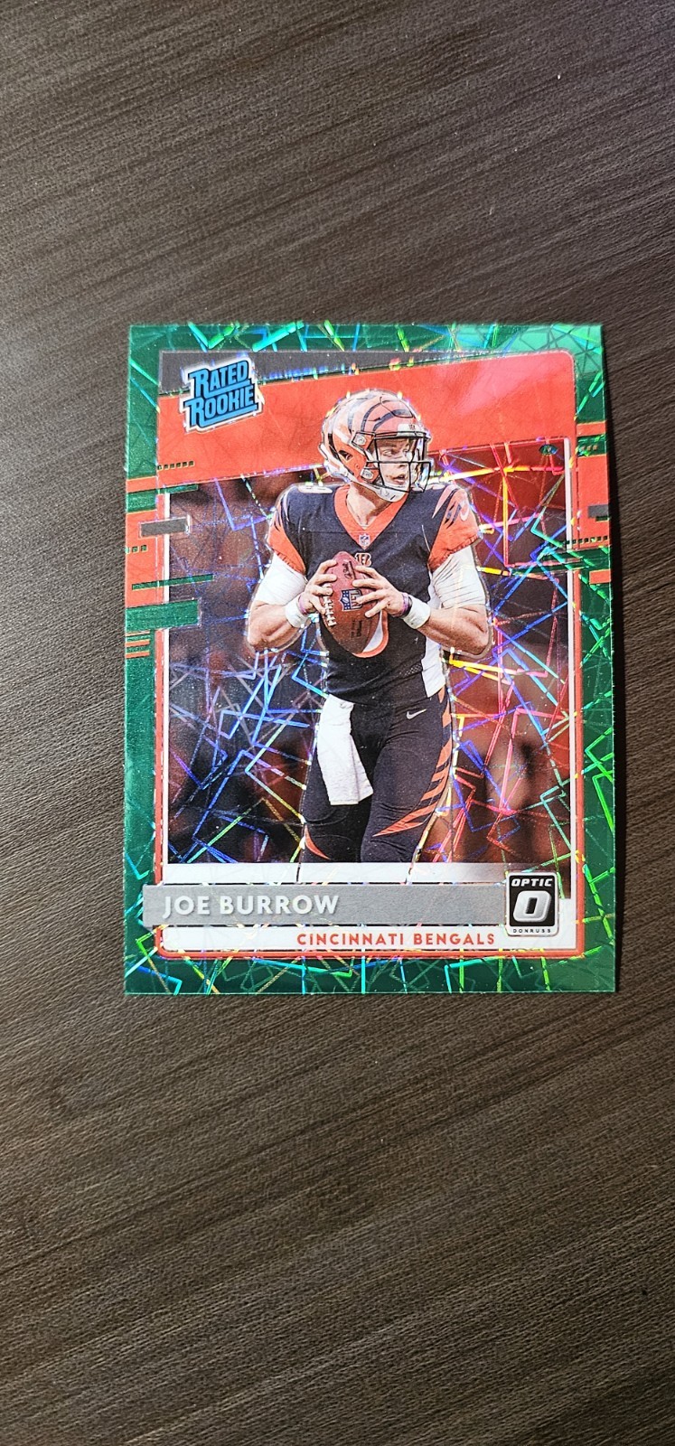 2020 Panini Donruss Optic Joe Burrow Green Velocity #151 Rated Rookie