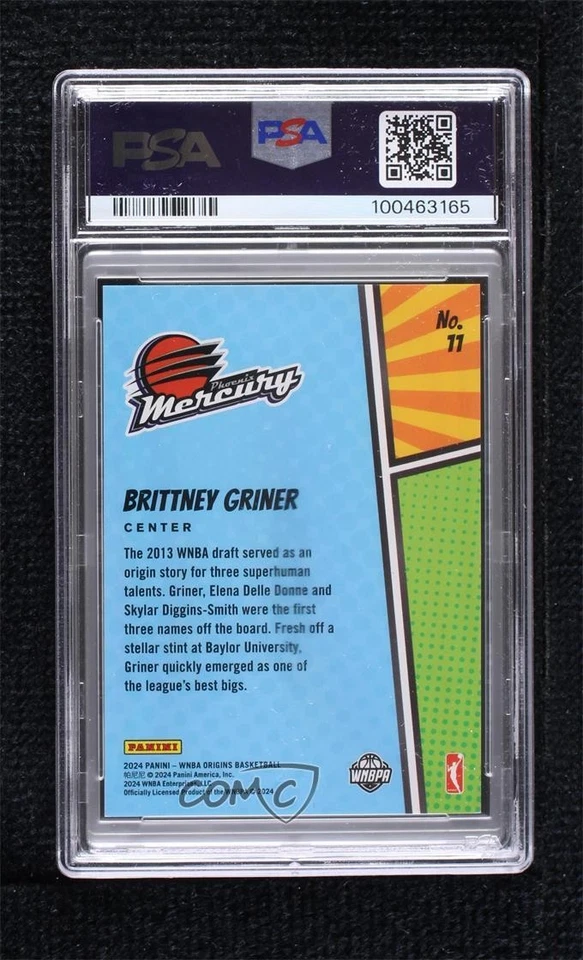 2024 Panini Origins WNBA Origin Stories Teal /49 Brittney Griner #11 PSA 9 MINT - Image 2 of 2