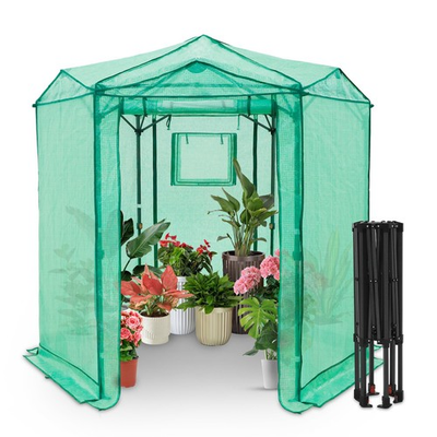 #ad EAGLE PEAK 6.6x6.6 ft Hexagon Portable Walk in Pop up Greenhouse $169.99