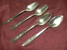 MY ROSE 4 Teaspoons Oneida Community Stainless Betty Crocker USA