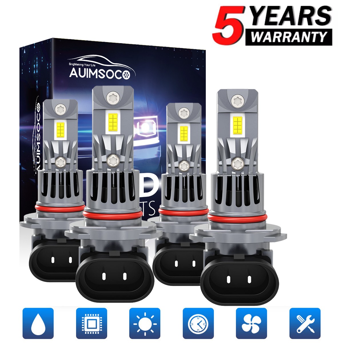 For Acura NSX 1995-2001 - 4pcs LED Headlight Kit Bulbs 9005 + 9006 6000K White