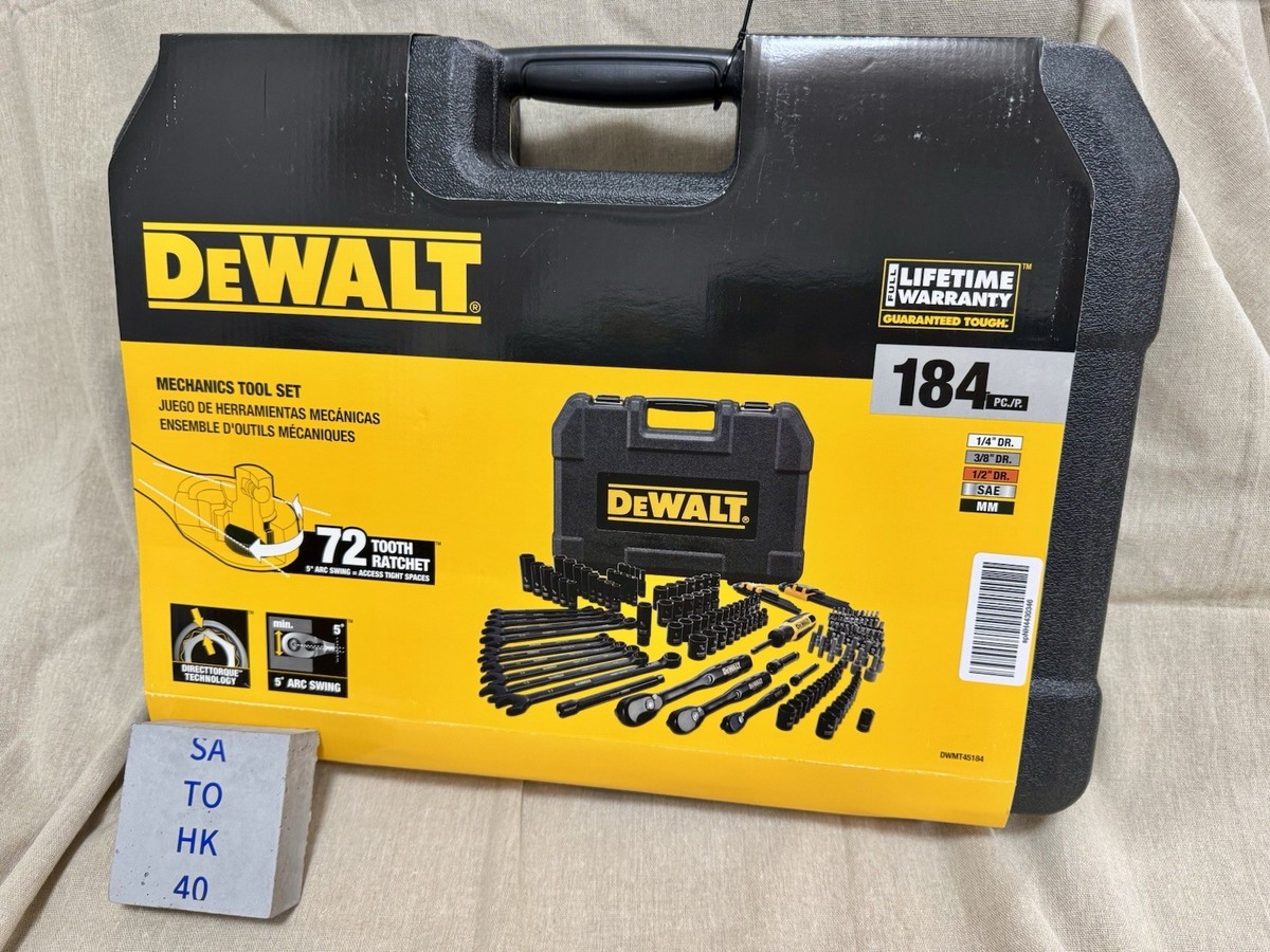 NEW DEWALT Black Chrome Mechanics Tool Set (184-Piece) w NEW DEWALT Black Chrome Mechanics Tool Set (184-Piece) w