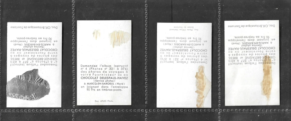 4 CHOCOLAT DELESPAUL-HAVEZ VINTAGE CARDS - Fronts good, Backs Fair. - Image 2 of 2