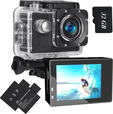 Action Camera Sports Cam Waterproof Zoom Memory Card Accessories