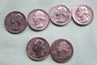 (6) US Silver Quarters 90% Silver - 1946, 1946-D, 1947 90% SILVER