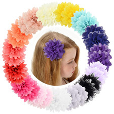 30pcs Baby Girls Alligator Hair Clips Chiffon Flower Hair Clips