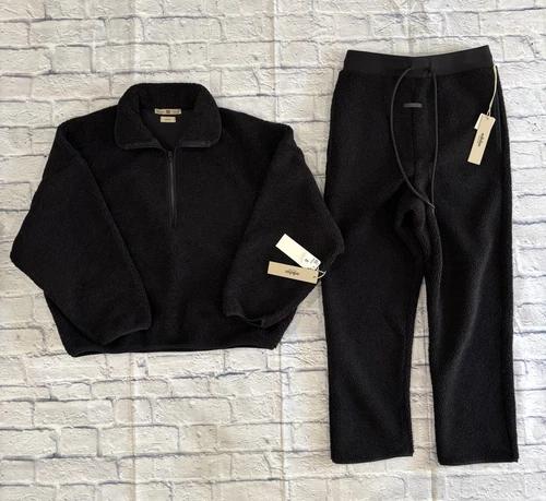 Adidas Fear Of God Athletics Polar Fleece Hike Sherpa Giacca N Pantaloni Taglia S