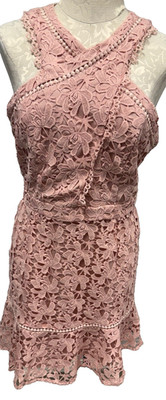 Adelyn Rae Jessie Woven Lace Dress Medium Blush Sleeveless New Women's Medium