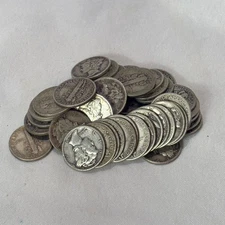 50 Silver Mercury Dimes