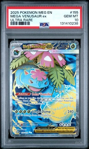 Mega Venusaur Ex Pokemon Meg En-Mega Evolution 155 PSA 10