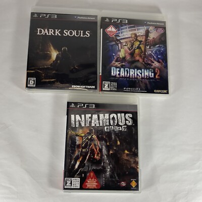 Lot3 PS3 Dark Souls & Dead Rising 2 & Infamous  - Sony PlayStation 3 Japan Game.
