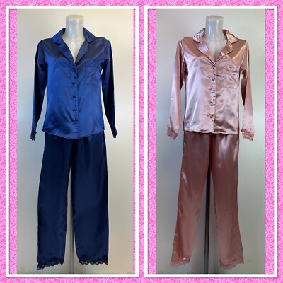 Ex Boux Avenue Satin Spitzenborte PJs zwei Farben Größe 6 8 10 12 14 16 18