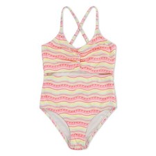 Hurley Girls' 1-Piece Cut Out Swim Suit, Pink Flamingo - Size 10