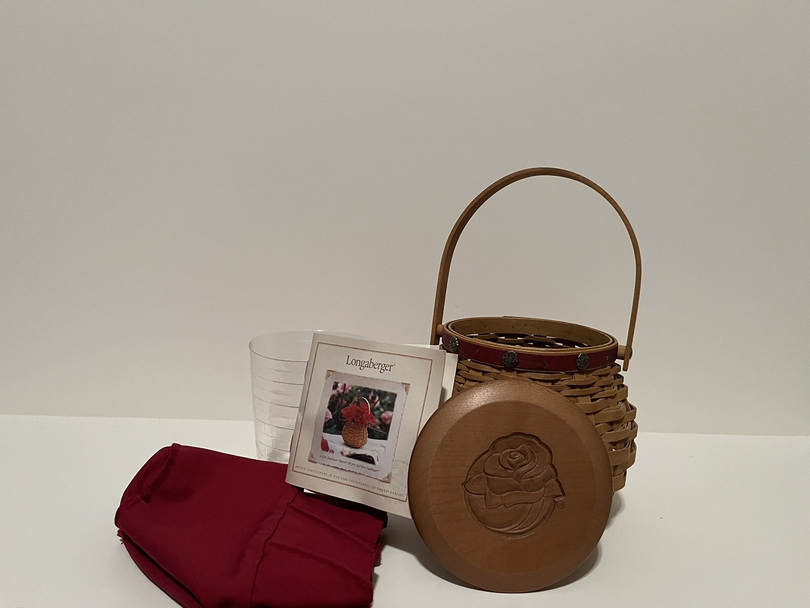 Longaberger 2004 Let Me Call You Sweetheart Basket With Lid and TieOn