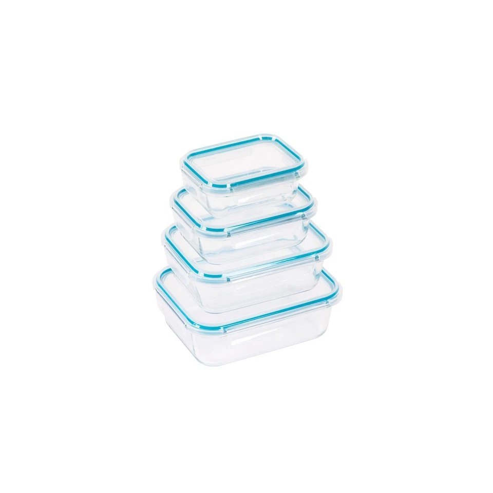 4er Set Frischhaltebehälter Frischhaltedosen Glas Gefrierdosen wie LOCK & LOCK - Bild 4 von 4