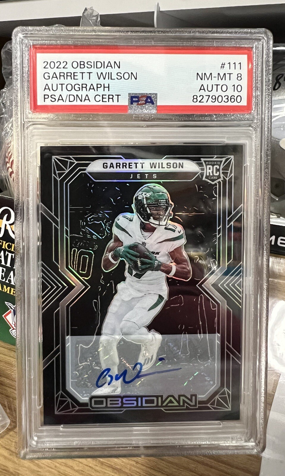2022 Obsidian Garrett Wilson Rookie Autograph Auto #154/199 PSA 8 10 Jets