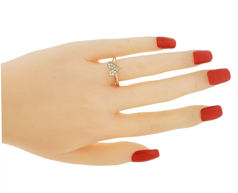 Anillo con corazón de diamantes Mikimoto en oro rosa de 18 quilates talla 6 Foto 2 de 4