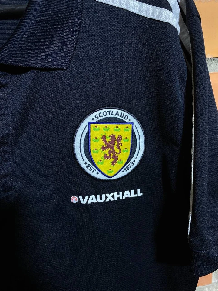 Scotland Team Training Jersey Football Polo Shirt Black Adidas Trikot Men Size M - Image 4 of 4