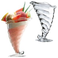 Bormioli 2Er Set Fortuna Eisbecher Mit Fuß 300Ml Klar-Glas Dessert-GläSer Schale