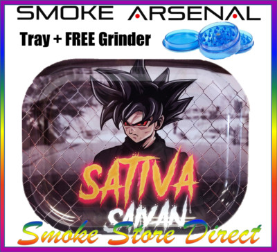 Rauch Arsenal Tablett ''SATIVA SAIYAN - S220'' 18cm x 14cm - Gratis Mahlwerk!