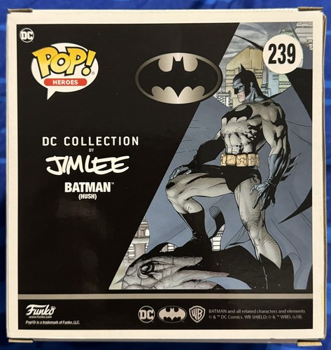 FUNKO POP VINYL DC HEROES DELUXE 239 BATMAN HUSH BLACK & WHITE BNIB + PROTECTOR - Picture 4 of 7