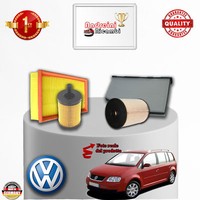 Set Service 4 Filter Vw Touran 2.0 Tdi 103KW 140CV Von 2004-> 2010