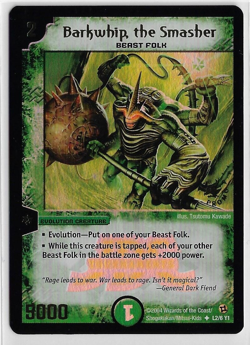 DUEL MASTERS NM HOLO JDC League PROMO Evo #L2/6 Y1 BARKWHIP, THE