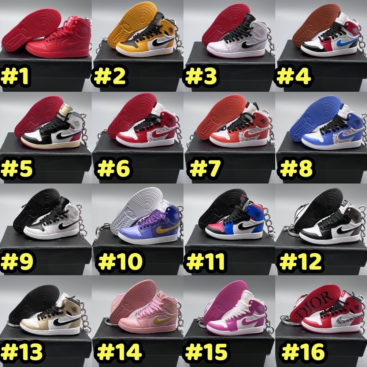 Air Jordan 3D Mini Sneaker Keychain, Basketball Sneaker Collectible, Box Options