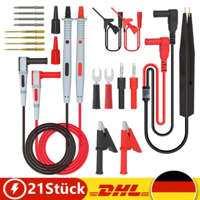 MARKENLOS Profi Messleitungen Kabel Multimeter Prüfkabel Set Bananenstecker Prüfspitzen DE
