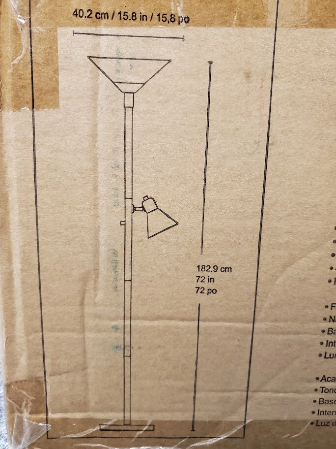 Bridgeport designs torchiere floor lamp with reading sale light