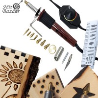 Wood Burning Kit Pen Art Crafts Tool Kit Temp Control Hot Knife Stamping Point Wood Burning Kit Pen Art Crafts Tool Kit Temp Control Hot Knife Stamping Point