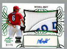 2021 Leaf Trinity Patch Autographs Green #PA-MB2 Mitchell Bratt 57/75