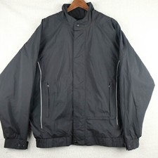 Footjoy Dryjoys Jacket Mens Medium Black Windbreaker Lightweight Long Sleeve