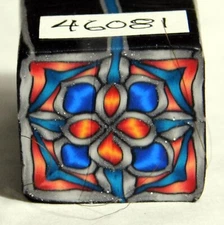 polymer clay cane, raw, square, Kato, Premo 46081 7/8" x 1 1/4" .75 ounce