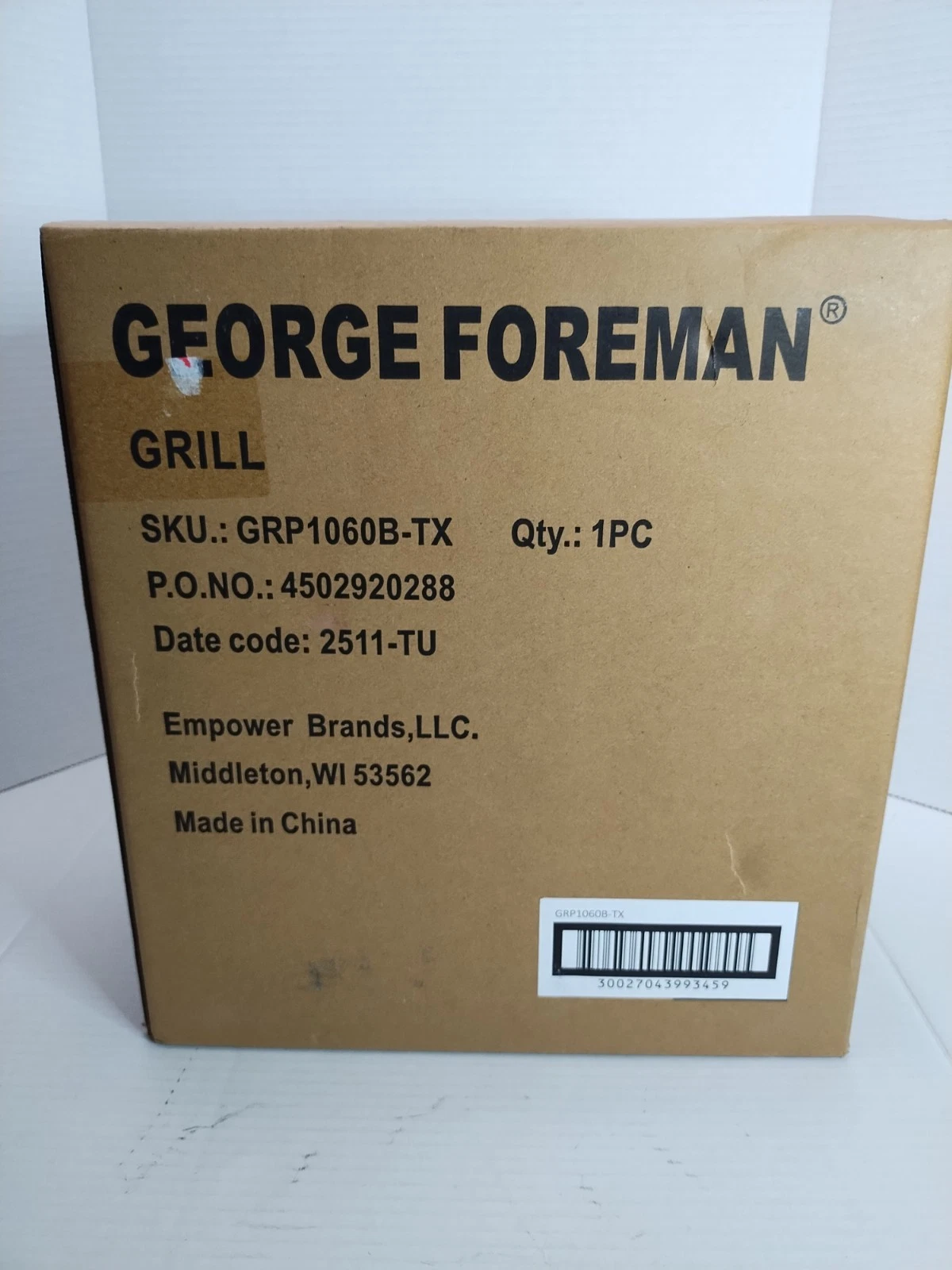 George Foreman Grill & Panini Press: Model GRp1060B-tx, 4 Serving Grill - Black