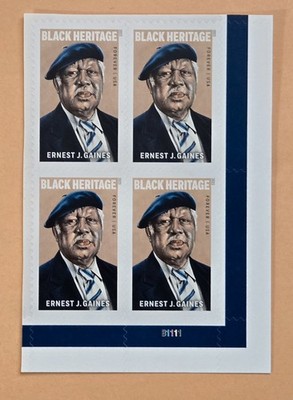 U.S.A. Ernest J. Gaines. Block of 4v, Forever stamps 2023