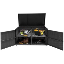COSTWAY Outdoor PE Wicker Storage Box 330L Garden Patio Storage Container