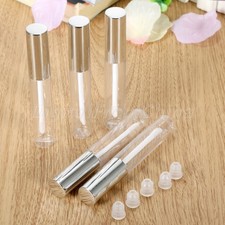 Botella de bálsamo labial transparente vacío plateado de 5/10 piezas 10 ml botella de maquillaje