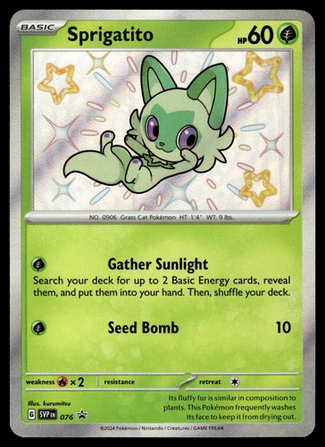 Sprigatito 076 SVP Scarlet & Violet Black Star Promo Pokemon Card - NM