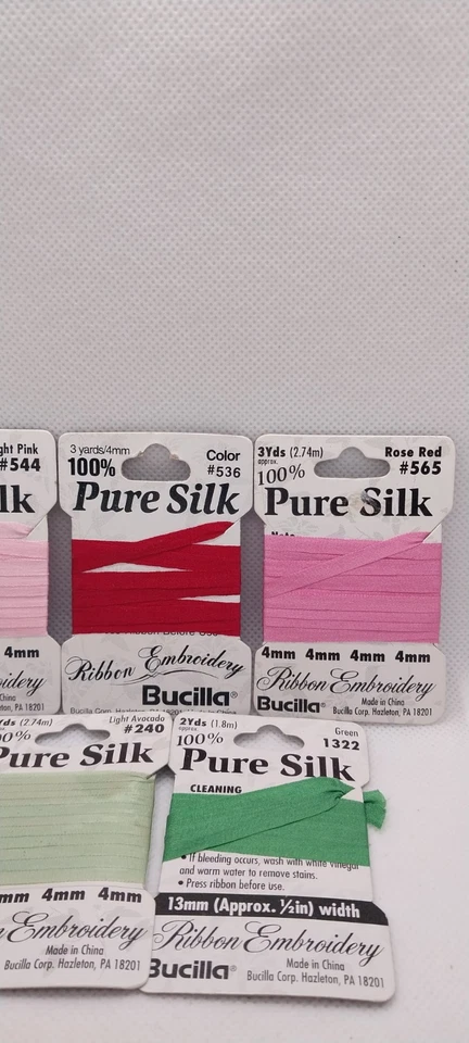 Lote de Bucilla Cinta Pura 100% Seda Foto 3 de 4