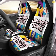 Looney Tunes Car Seat Covers Front Pair Red Universal Fit Bugs Bunny Taz Marvin Looney Tunes Car Seat Covers Front Pair Red Universal Fit Bugs Bunny Taz Marvin