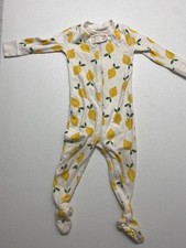 Hanna Andersson 2 Way Footed Pajamas 75cm 12-18 mos lemon in White Unisex