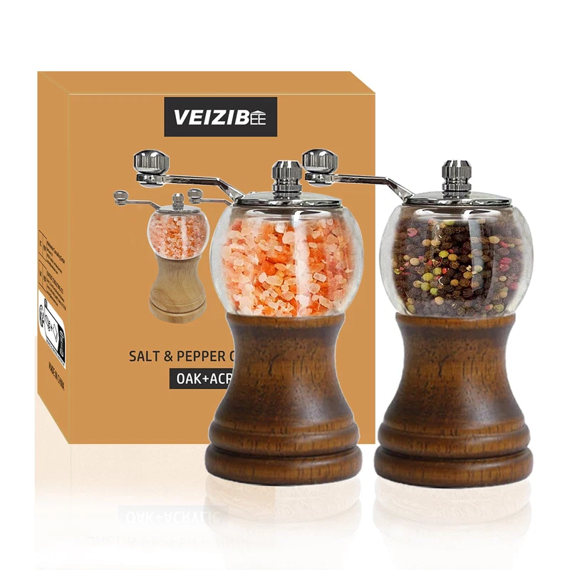Veizibee Pepper Mill Set Manual Pepper Mills Classical Hand Shake Wooden Pepper
Opens in a new windo