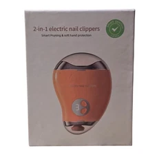 Automatic Electric Nail Clipper with LED Light & File 3 Speeds White 