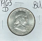1963-D FRANKLIN SILVER HALF DOLLAR ~ BU ~ NICE COIN~